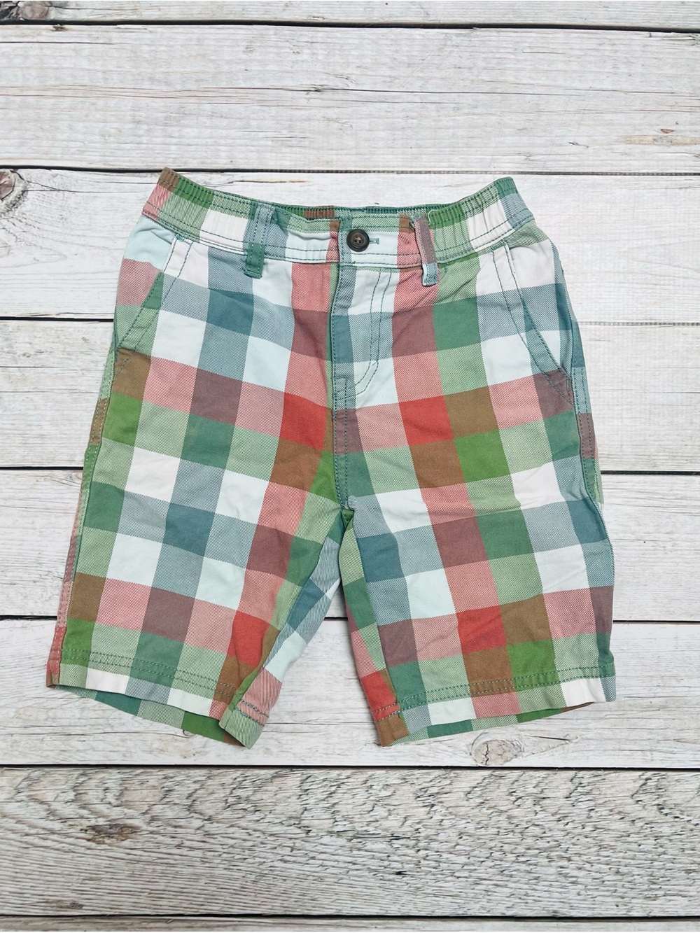 Tea Collection Plaid Shorts in Green, Red, Blue, White